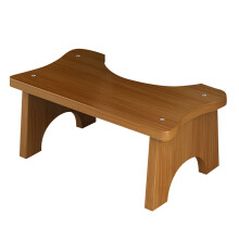Tabouret de toilette en bambou avec base antidérapante – Compatible avec les toilettes standard
