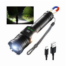 Latarka akumulatorowa ZC3 3 w 1, 6000 lm COB, IP65, wodoodporna, 5000 mAh, wiązka światła z regulacją zoomu, magnes, lampa ratunkowa