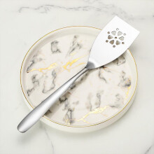 Steak Spatula, Meat Turner, High Temperature Fryer Tool, for Grilling and Barbecue, Western Pattern, Silver, by FAJHHA