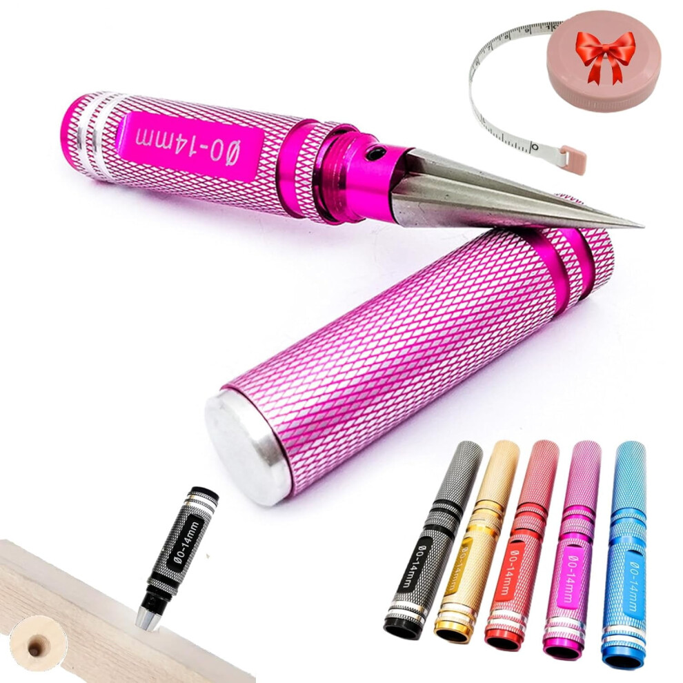 Multipurpose Manual Hole Punch, Steel 0-14Mm, 1-2/3Â Body, Air Transfer Holes Extension Tool, Multiple Sizes (Purple) 9405492027121
