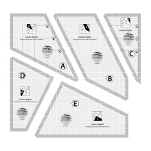 Crazier Eights Template & Quilt Ruler CGRMT7 – 6"x9", Non-Slip, Made in USA, for Quilting, Sewing, Crafting