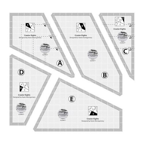 Πρότυπο & Χάρακας Παπλώματος Crazier Eights CGRMT7 – 6"x9", Αντιολισθητικό, Κατασκευασμένο