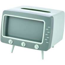 Boîte à mouchoirs en forme de téléviseur avec support pour téléphone