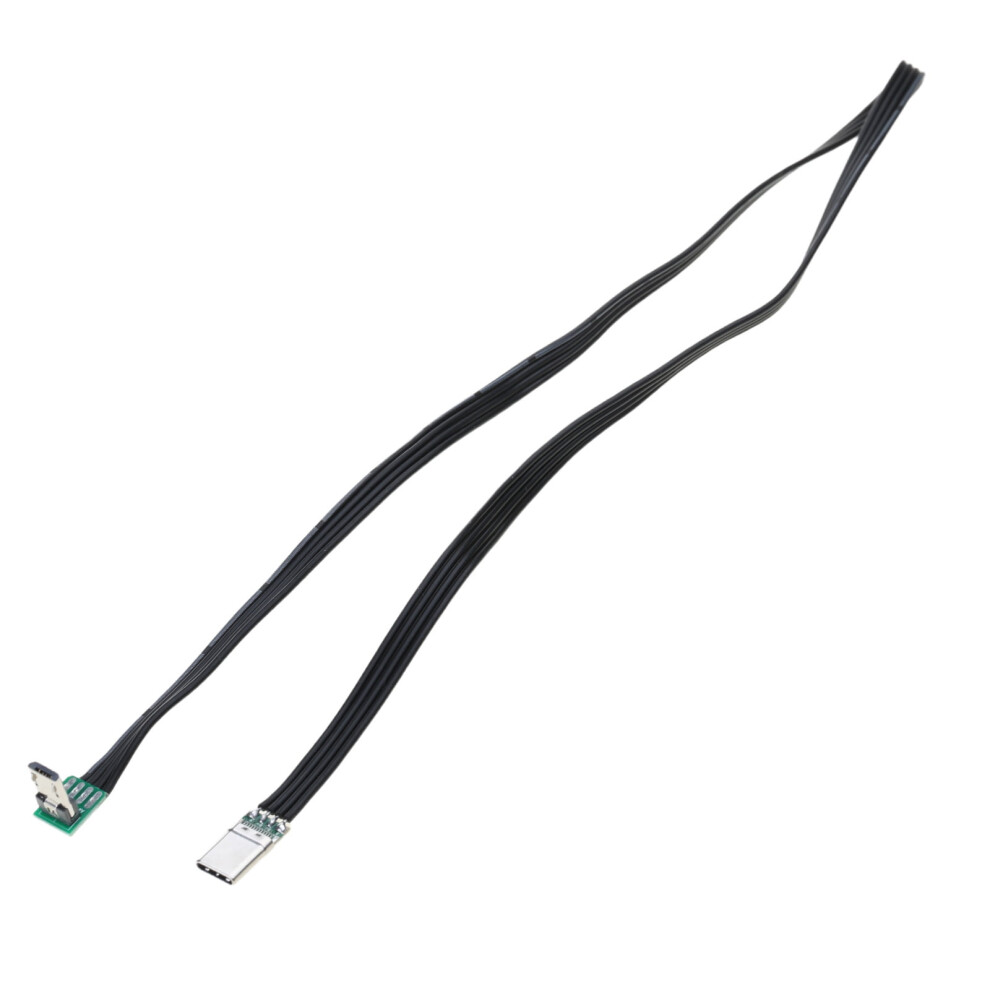 Short Usbc Flat Thin Ribbon Fpc Cable Usb Typec 90 Degree To Microusb For Data And Charging 9485826509394