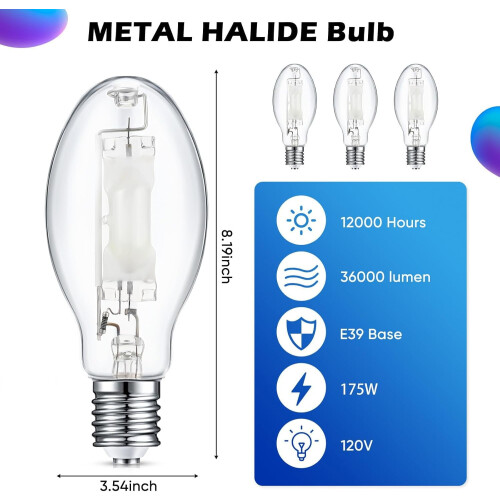 Λαμπτήρας μεταλλικών αλογονιδίων 175W E39Base4000K36000lm 1