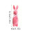 Flocked Standing Easter Bunny Figurine Pink S-5.2 inch 3