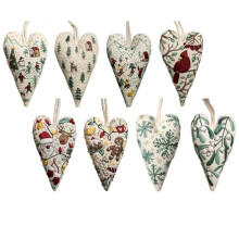 DIY Heart-Shaped Hand-Embroidered Christmas Ornament Kit (8PCS), Compatible with Handmade Tree Decor & Winter Decor