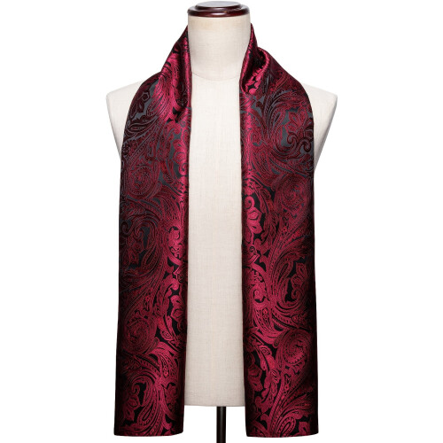 Ανδρικά Κασκόλ Γκρι Χρυσό Μαύρο Floral Paisley Μακρύ Κασκόλ Σάλι Αξεσουάρ Μόδας