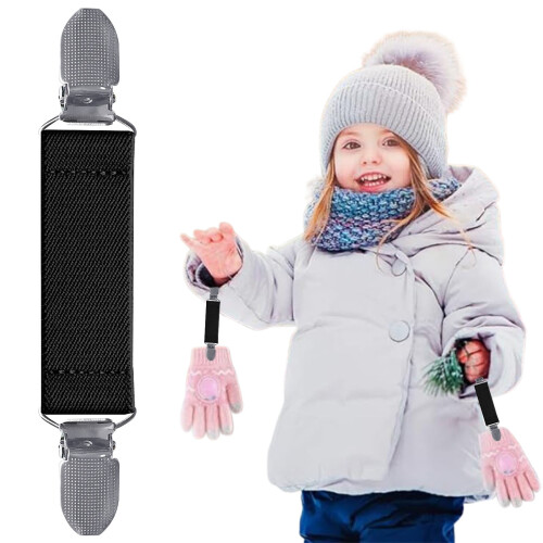 Adjustable Mitten Clips Black 2 Pack 2