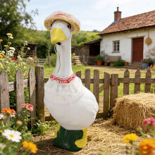 Ensemble de vêtements Porch Goose pour statues de jardin de 58 cm | Tenue en tissu résistant aux intempéries rose/noir/rouge/vert | Décoration
