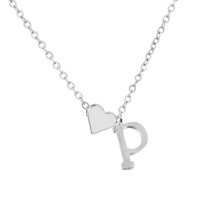 Halsband för kvinnor Rea Sterling Silver925Hjärthalsband med initialerHjärtbokstavshalsband Personligt monogramhalsband1 st