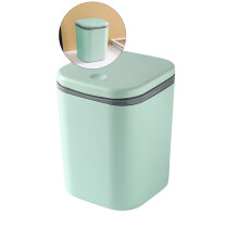Poubelle de comptoir miniature Yoloke, mini poubelle avec couvercle Ă bouton-poussoir, mini poubelle de bureau avec bouton-poussoir (verte)