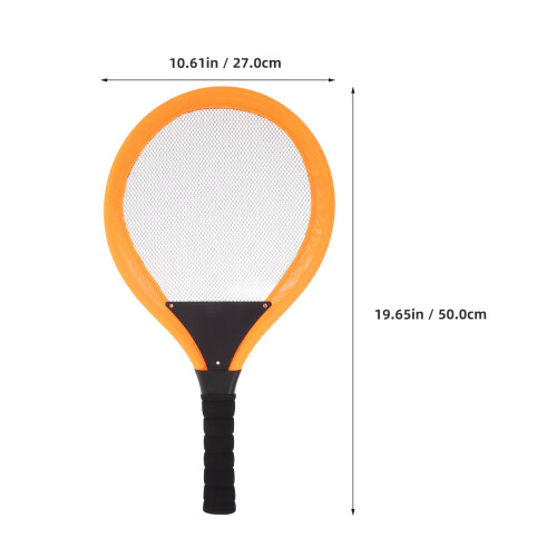 2 stk. badmintonracketer for barn, oransje plast, ovalt hode 1