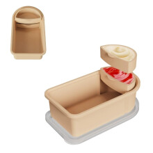 Boîtes à goûter réutilisables en silicone avec couvercle, double compartiment amovible, idéales pour les voyages, le bureau et les pique-niques.