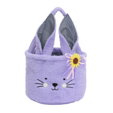 Panier de Pâques portable en forme de lapin, seau de rangement décoratif en textile pour bonbons, œufs et cadeaux, pour la maison, le bureau,