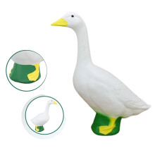 Estatua de resina de ganso blanco para decoración de exteriores, 43 cm (16,9 pulgadas)