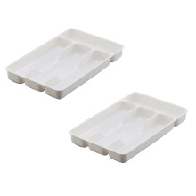 Silverware Organizer, 4 Compartment Silverware Drawer Organizer Tray, For Kitchen Drawers, Large Capacity Storage For Spoons, Knives Kitchen
