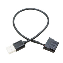 Multifunktionell USB till 4PIN-fläktkabel USB-hane till 3-pins/4-pins fläkt flätad nätadapterkabel för PC-kylfläkt