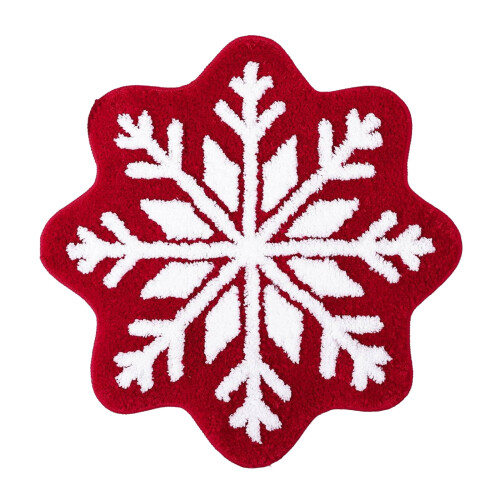 Julsnöflingematta Röd 40x40cm