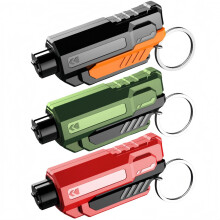2-in-1 Car Safety Hammer & Seatbelt Cutter Keychain, Glass Breaker Under Water, Emergency Escape Tool (Red/Green/Orange)