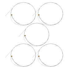 5Pcs Steel Acoustic Guitar Strings Silver Color Replacement Set with Wide Compatibility