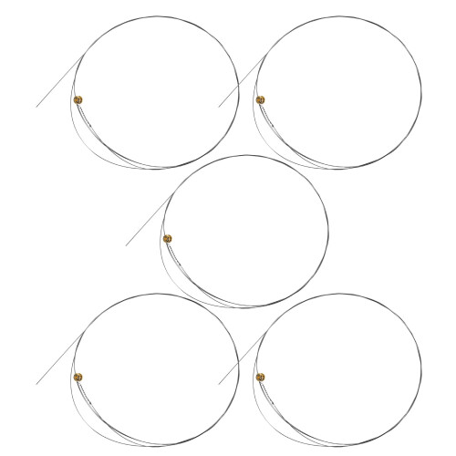 5Pcs Steel Acoustic Guitar Strings Silver Color Replacement Set with Wide Compatibility