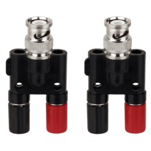 2x BNC-kontakt, 4 mm banansplitter, hane till 2x hona, jack-adapter