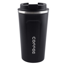 Caneca térmica de viagem para carro de 500ml à prova de vazamentos, copo térmico de aço inoxidável com parede dupla e isolamento a vácuo para