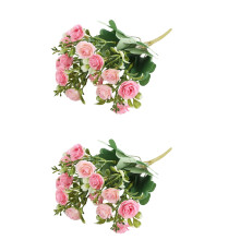 Bouquet de roses artificielles multicolores pour la Saint-Valentin, 30 cm (12 pouces), composition florale décorative romantique pour la maison,