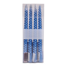 Lot de 4 bougies coniques de 25 cm (10 pouces), bougies torsadées électroplaquées, sans parfum, sans fumée, propres, sans coulures et à faible