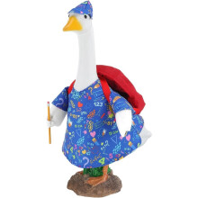 Tenue de Pâques pour oie de porche avec chapeau et jupe – Résistante aux intempéries, idéale pour les statues d'oies de jardin, la décoration