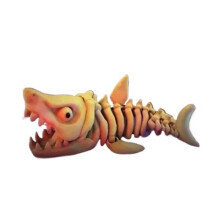 1 Stück | Flexibles Skelett des Megalodon – eines urzeitlichen Riesenhais | Interaktive Figur | 3D-Druck | Geschenkidee