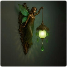 Applique murale sirène, applique vintage à piles avec abat-jour en verre dépoli, veilleuse à thème nautique pour chambre et salon (comme