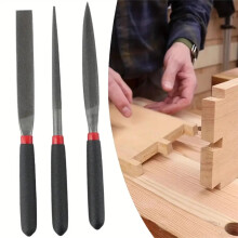 Metal File Set,3-Piece,4.6-inch,Professional Carbon Steel File,Includes Flat/Half-Round/Round,Work for Metal,Wood and More