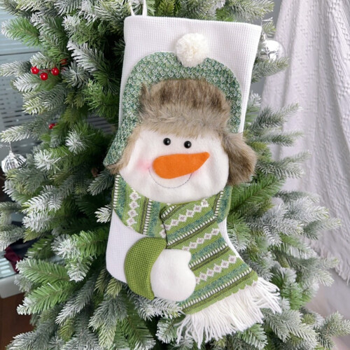 Store julestrømper Claus Snemand Elg Slikpose Gavepose Julepynt