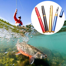 Canne à pêche télescopique en fibre de carbone Compact1M pour les voyages, la pêche sur glace et en eau salée – Haute sensibilité,