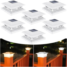 Solar Powered Post Lights for Deck & Fence – Long-Lasting 10H+ Operation, 2 Modes, IP44 Rated, Fits Standard Wood/Vinyl Posts, Modern Design