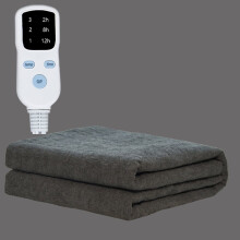 Surmatelas chauffant avec double commande, arrêt automatique, 6 niveaux de chaleur, protection contre la surchauffe et tissu matelassé doux