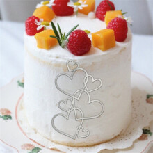 Nuevo adorno dorado para pastel de bodas, decoración acrílica en forma de corazón para pastel para aniversario, cumpleaños, San Valentín, Día