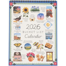 Calendário de Parede Lista de Desejos 2026 – Planejador Inspirador de 12 Meses, Lista de Tarefas Mensais e Decoração, Compatível com 2026