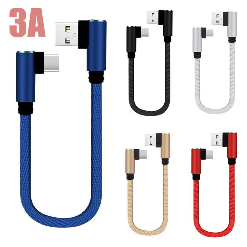 3a25cm καλώδιο φόρτισης USB σε Type C, κοντό αγκώνα, καλώδιο Micro C USB, βαθμίδα USB F5c9, γρήγορη 1