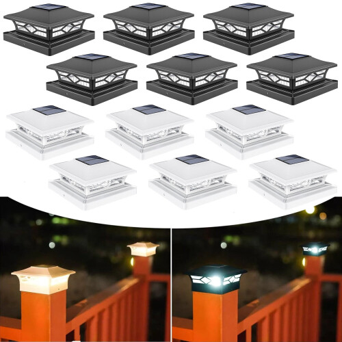 Solar Deck Post Lights – IP44 Waterproof, Touch Switch, 1