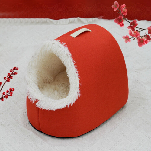 Panier pour chat à capuche chaud pour chats de moins de 9 kg, lavable 2