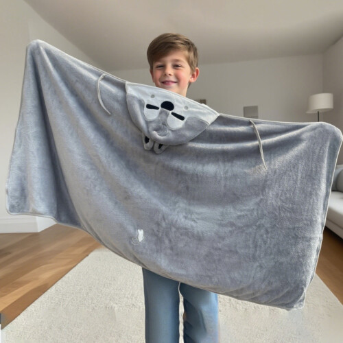 Kompresjonssøvsekk med hette og dyredesign 143 cm 1