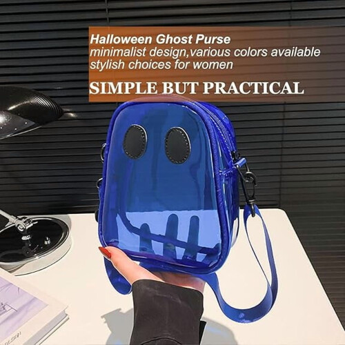 Απόκριες κολοκύθας διαφανές πορτοφόλι crossbody, διαφανές πορτοφόλι φαντασμάτων 2