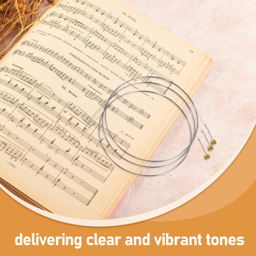 5Pcs Steel Acoustic Guitar Strings Silver Color Replacement Set with Wide Compatibility 2
