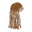 Gorro de crochê feminino com franjas e tranças. 4