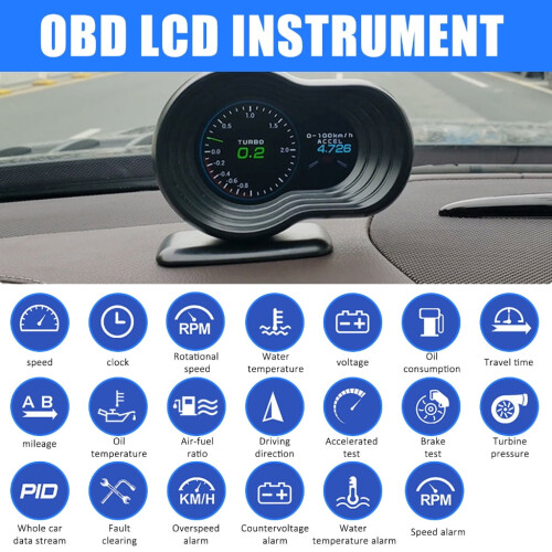Πολυλειτουργική οθόνη LCD HUD με οθόνη LCD αυτοκινήτου για μεγάλα ταξίδια 2