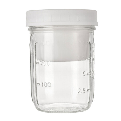 Glass Salad Container with Separate Sauce Cup and Clear-White