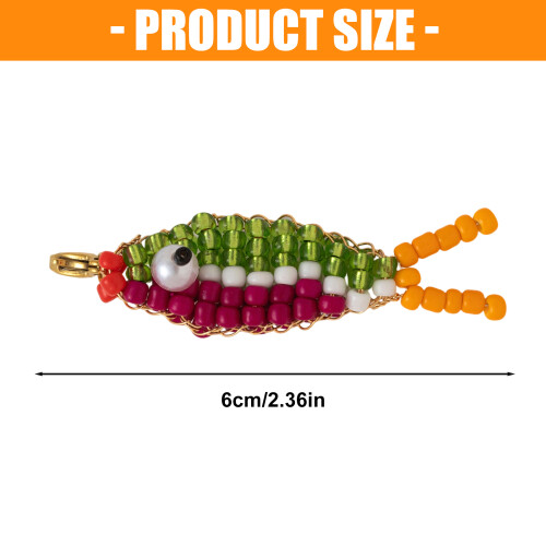 Beaded Fish Pendant Keychain Fish Shape Key Holder Key-4 2